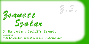 zsanett szolar business card